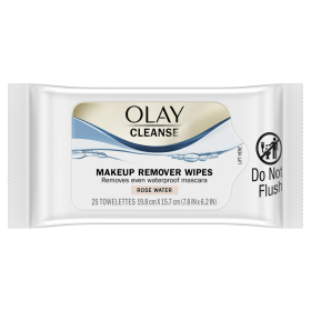 Olay Cleanse Makeup Remover Wipes Rose Water, 25 count