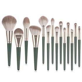 Green Cloud 14 Makeup Brushes Suit (Option: 14 Green Cloud Opp)